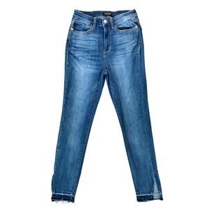 Judy Blue Womens Jeans Skinny Fit Dark Wash High‎ Rise Size 5/27 Frayed Hem